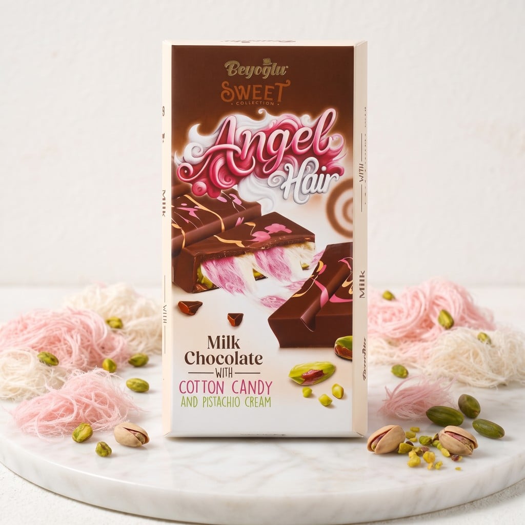 Beyoglu Angel Hair Milk Chocolate Pistachio, 170 g