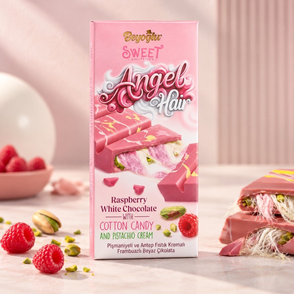 Beyoglu Angel Hair White Chocolate Raspberry, 170 g