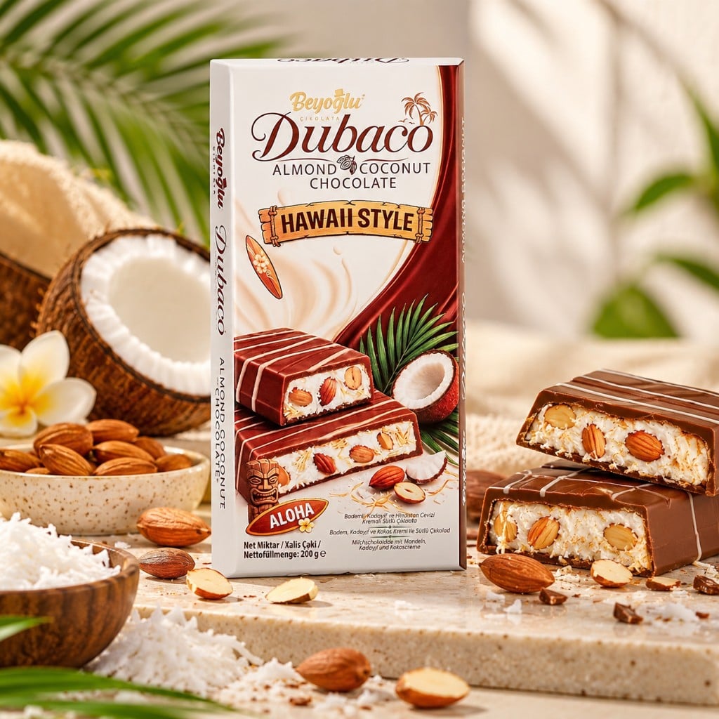 Dubaco Hawaii Style almond and coconut chocolate 200 g